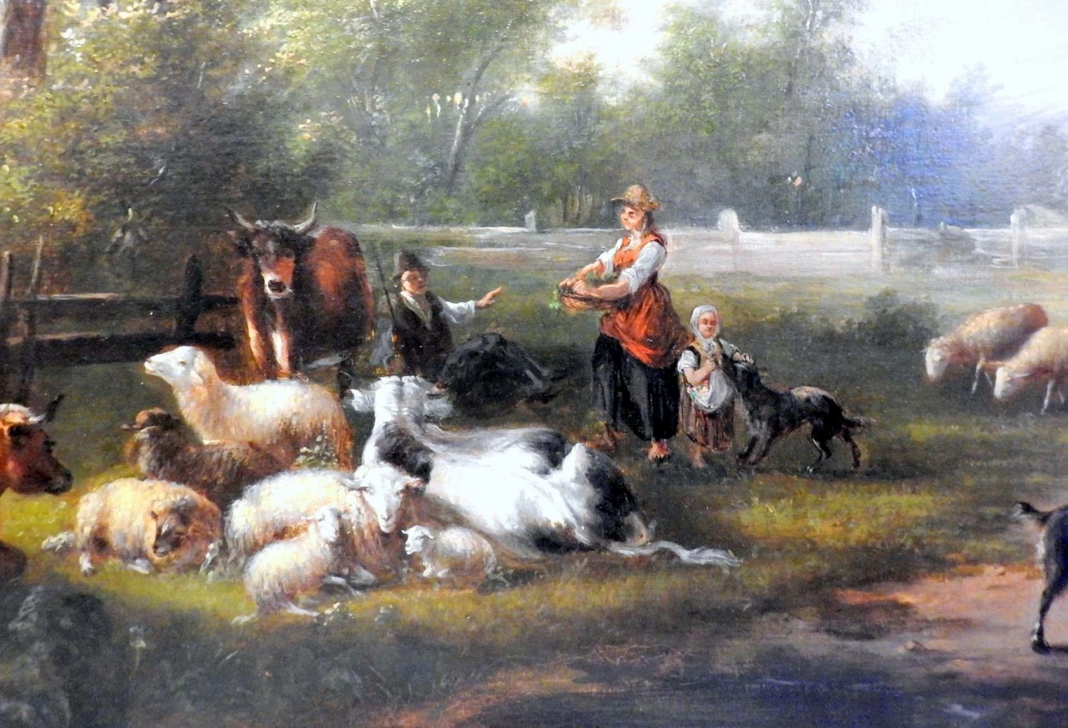 Balthasar Ommeganck - Un pastore pascola le sue mucche ai margini della foresta, attribuito, dettaglio